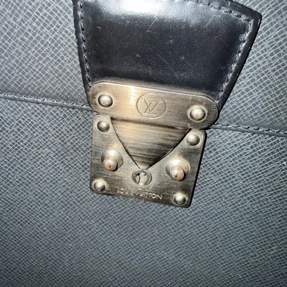 Louis Vuitton Black Saffiano Leather Briefcase with Silver Hardware - Picture 3 of 15